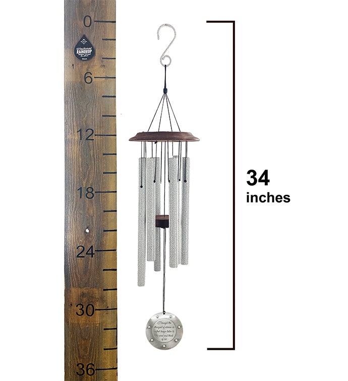 Memorial Silver Windchime "Through The Strongest Of Storms" Sympathy Gift